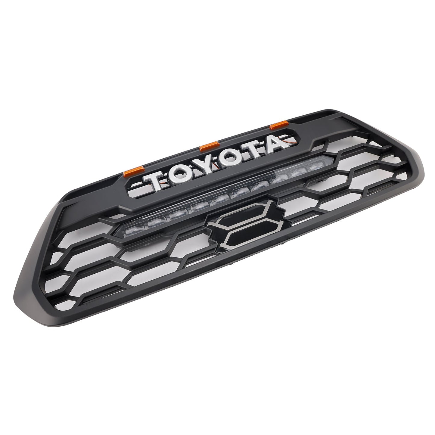 TRD Pro Light Bar Style Grille For 2016-2023 Toyota Tacoma Black Front Bumper Grill W/ LED & Light Bar