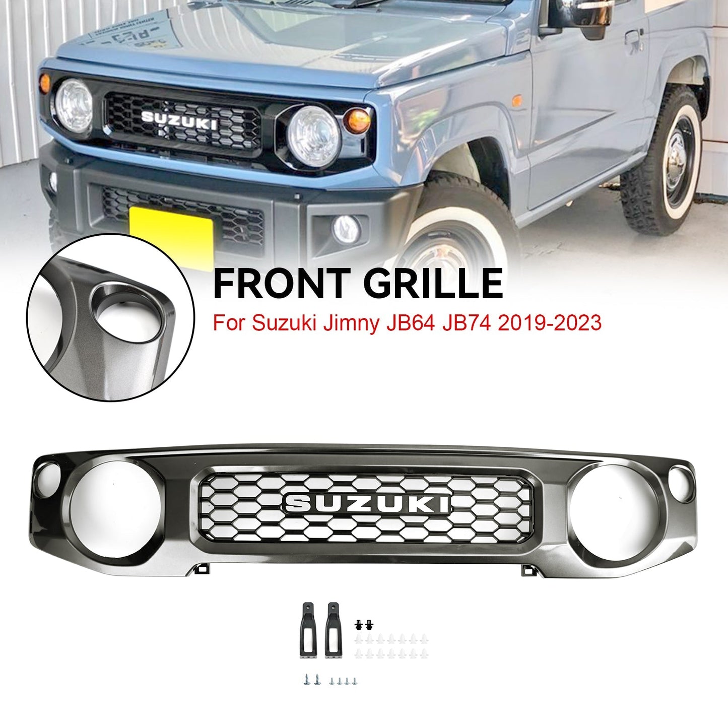 Suzuki Jimny JB64 JB74 2019-2023 Honeycomb Front Bumper Grill Generic