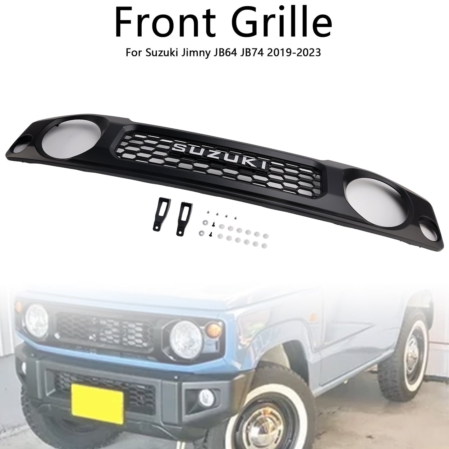 2019-2023 Suzuki Jimny JB64 JB74 Black Honeycomb Front Bumper Grille Grill 9911C78R00ZSC