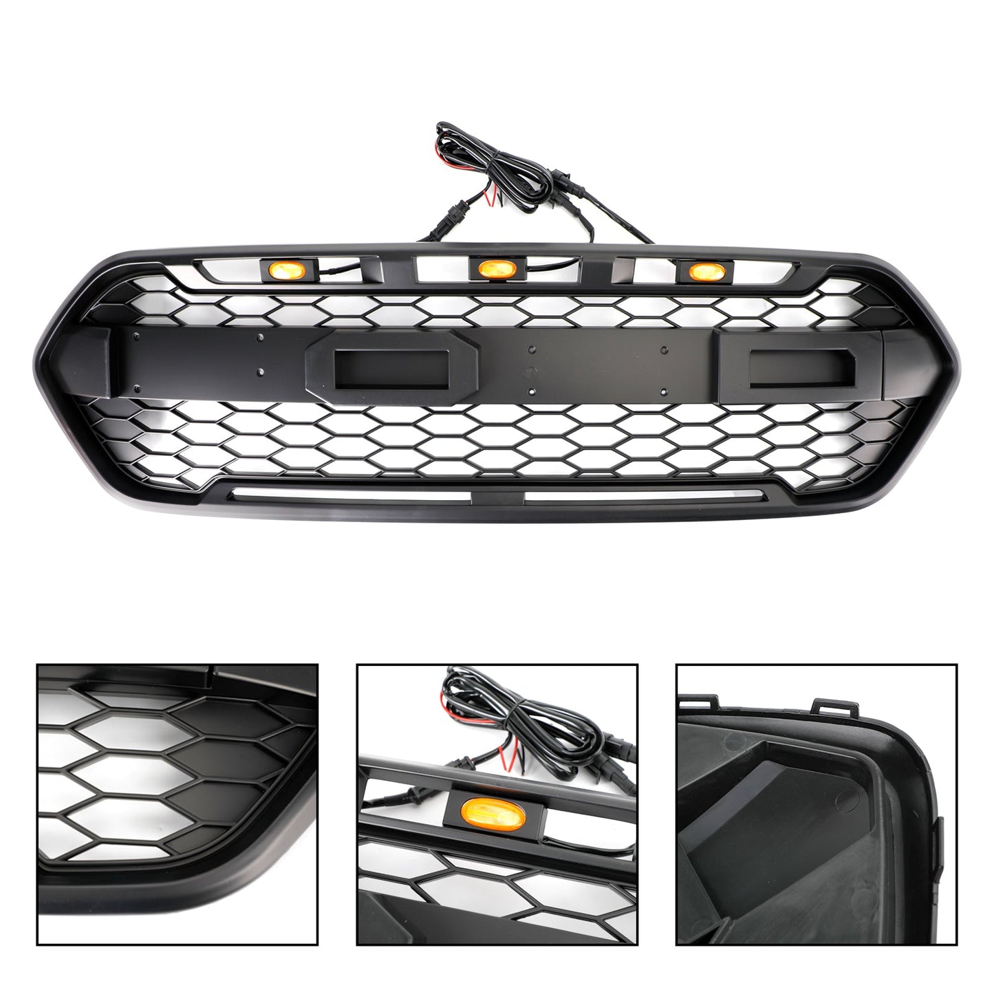 2018-2023 Ford Transit Custom Raptor Style Honeycomb Mesh Black Grille