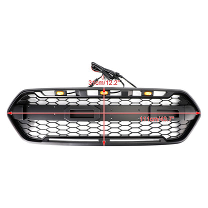 Ford Transit Cu2018 2019 2020 2021 2022 2023 stom Front Bumper Grill Raptor Black Grille W/ Led Light & Letter