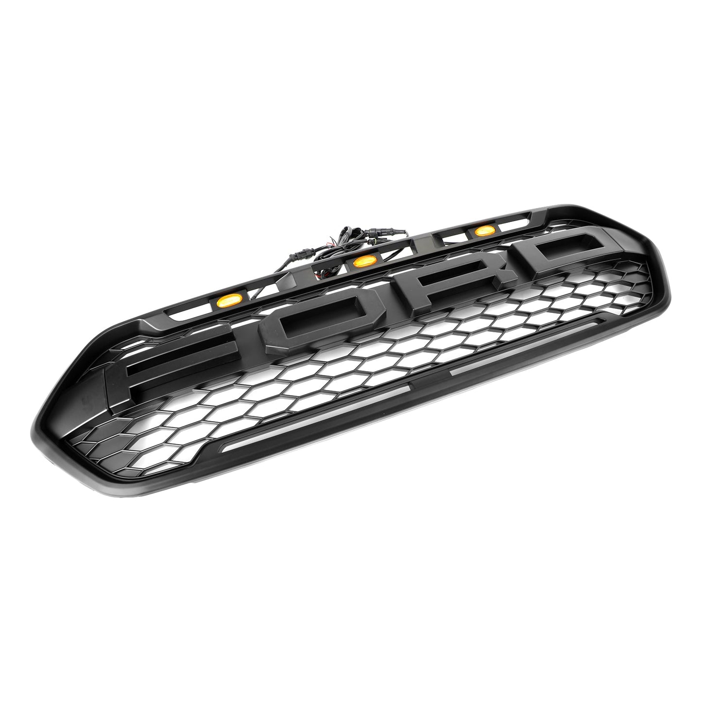 2018-2023 Ford Transit Custom Raptor Grille Honeycomb Mesh Hex Front Black Grill + LED