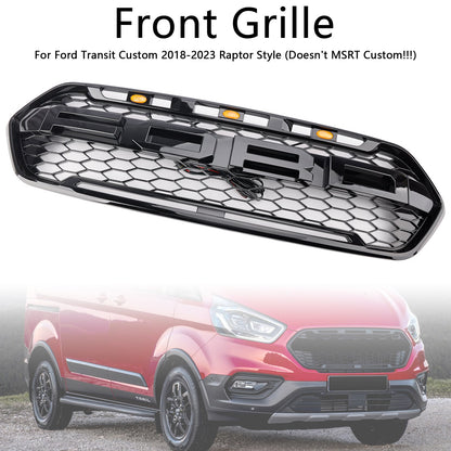 2018-2023 Ford Transit Custom Gloss Black Grille Raptor Style Honeycomb Upper Bumper Front Grill