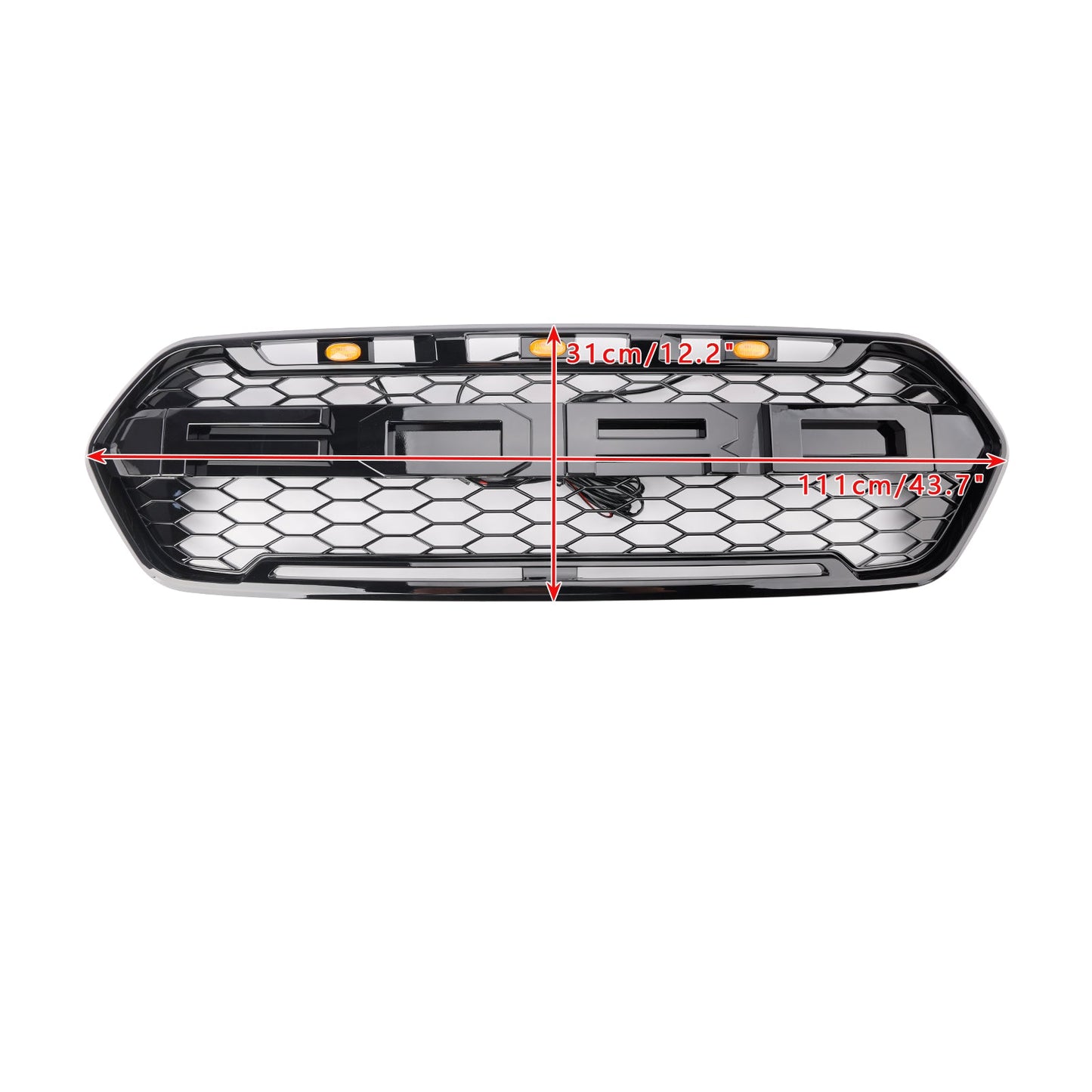 2018-2023 Ford Transit Custom Gloss Black Grille Raptor Style Honeycomb Upper Bumper Front Grill