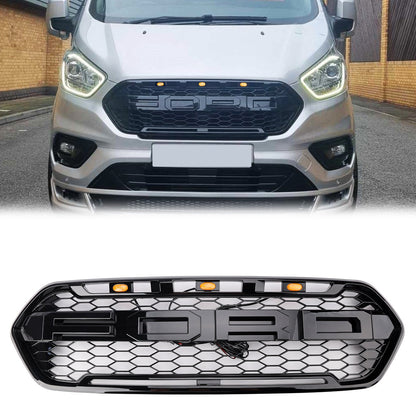 2018 2019 2020 2021 2022 2023 Ford Transit Custom Raptor Style Grille with Amber LED Light + Letter