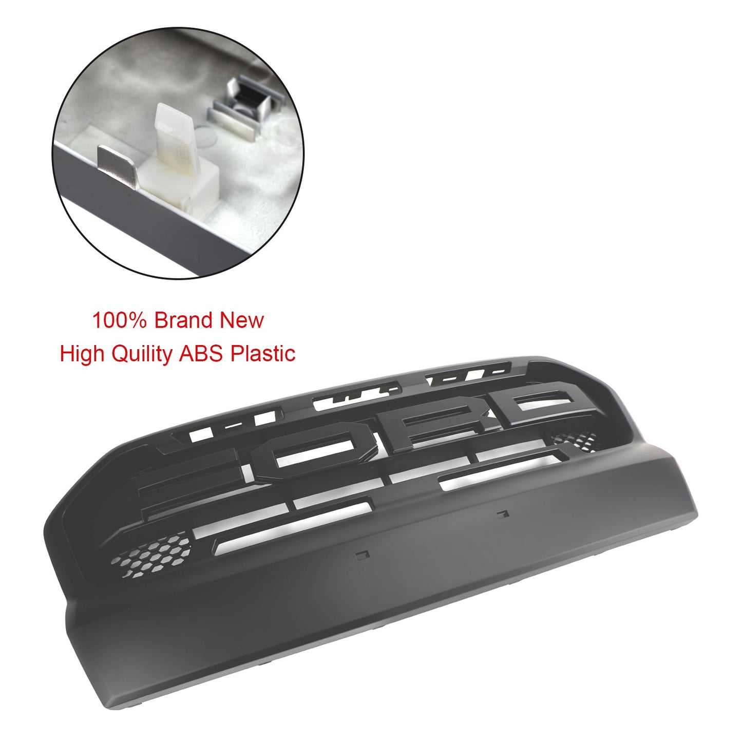 Ford Ranger T7 2015-2019 Wildtrak Raptor Style Front Bumper Grill Replacement Matte Black Grille