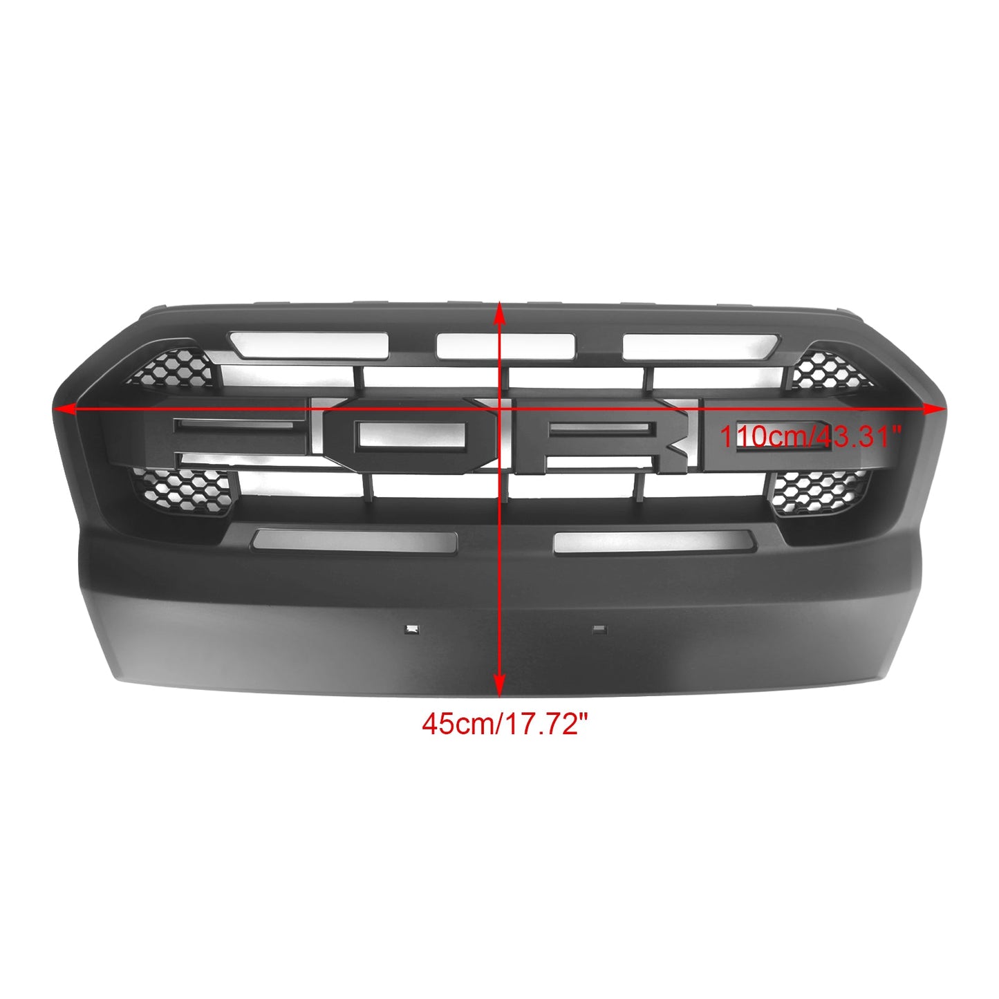 Ford Ranger T7 2015-2019 Wildtrak Raptor Style Front Bumper Grill Replacement Matte Black Grille