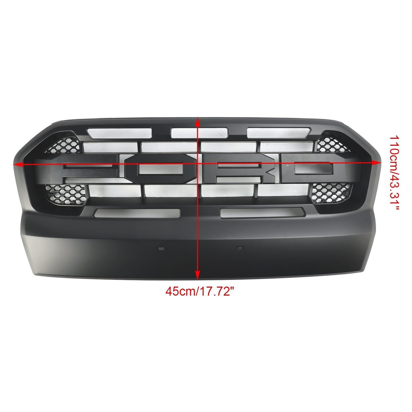 2015 2016 2017 2018 2019 Ford Ranger Wildtrak Raptor Grille Matte Black Front Bumper Replacement Grill With Letter