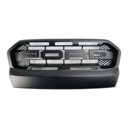 2015 2016 2017 2018 2019 Ford Ranger Wildtrak Raptor Grille Matte Black Front Bumper Replacement Grill With Letter