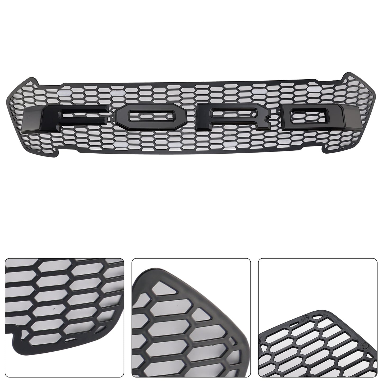 2015-2019 Ford Ranger T7 Matte Black Front Bumper Grill Grille W/LED