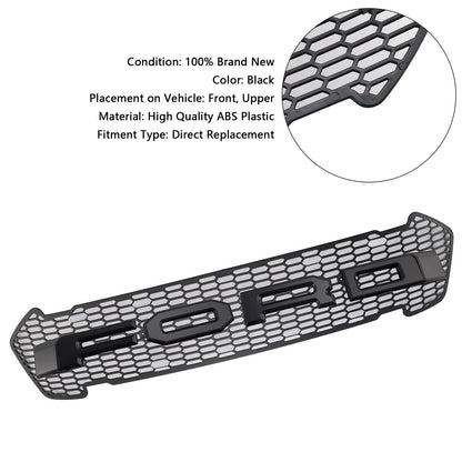2015-2019 Ford Ranger T7 Matte Black Front Bumper Grill Grille W/LED Generic