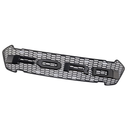 2015-2019 Ford Ranger T7 Matte Black Front Bumper Grill Grille W/LED Generic