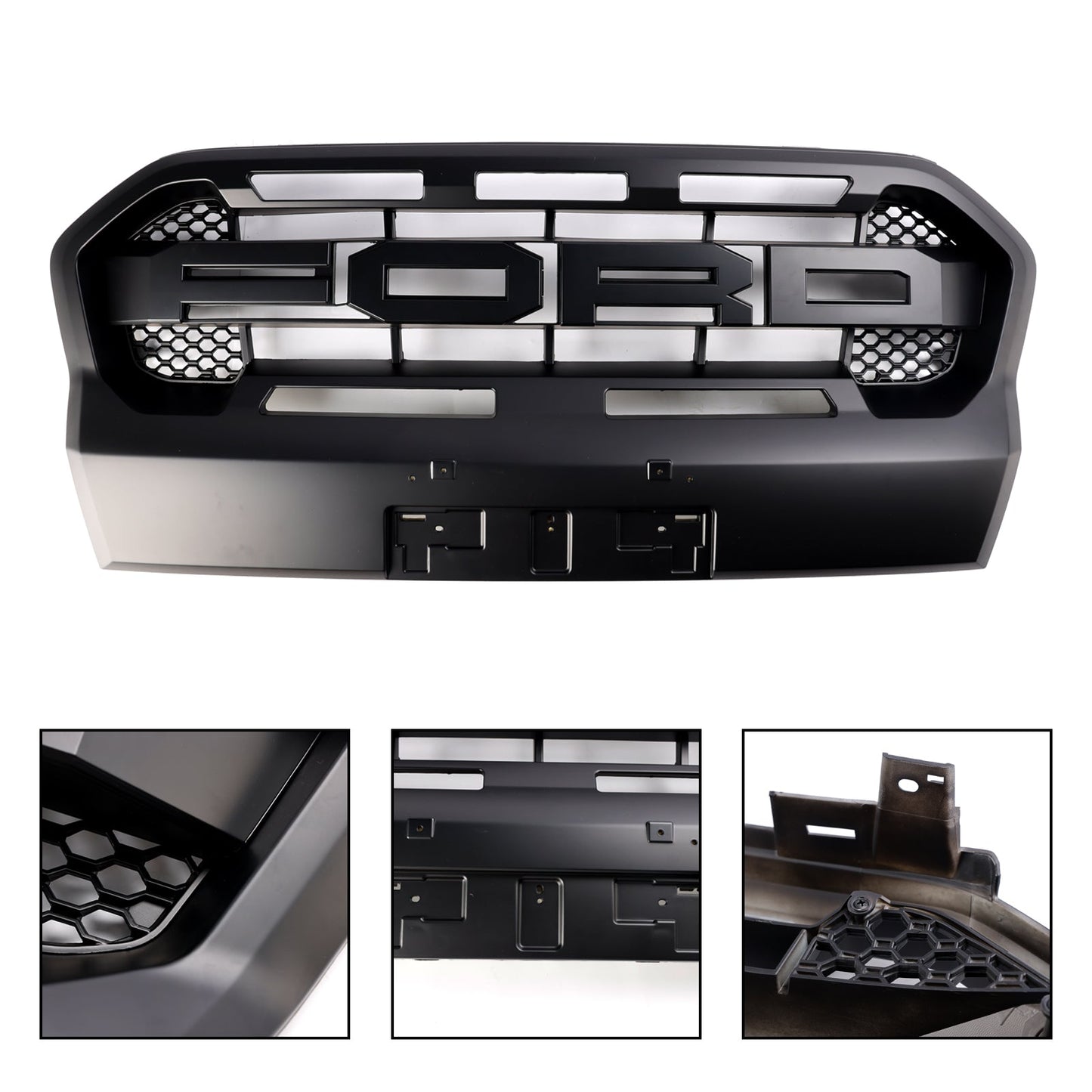 2019-2023 Ford Ranger Wildtrak Front Bumper Black Grille Raptor Sport Replacement Grill With Letter