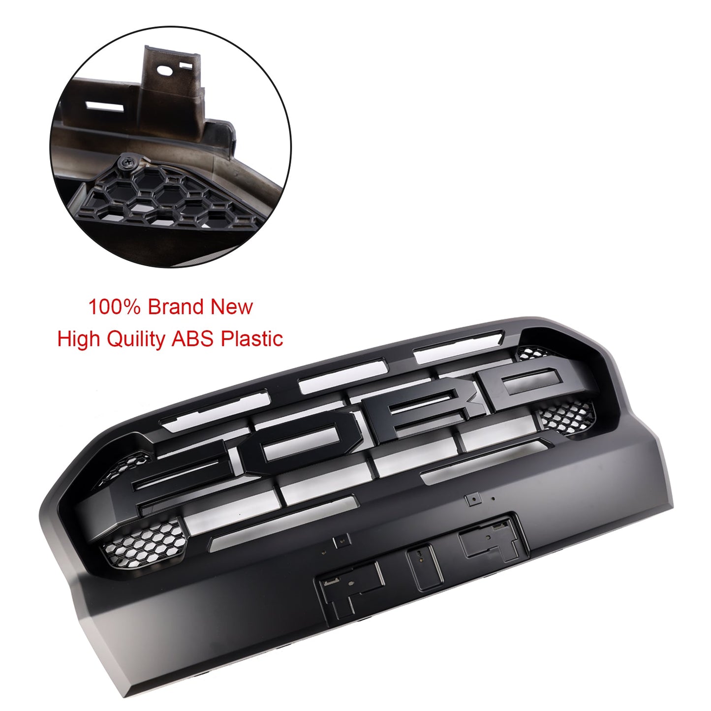 2019 2020 2021 2022 2023 Ford Ranger Wildtrak Black Grille Raptor Style Front Bumper Replacement Grille