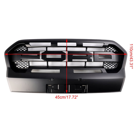 2019-2023 Ford Ranger Wildtrak Front Bumper Black Grille Raptor Sport Replacement Grill With Letter