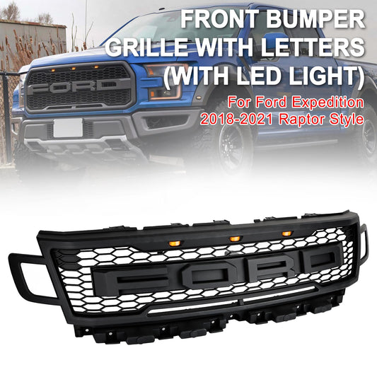 2018-2021 Ford Expedition Front Bumper Grill Grill Raptor Style W/LED