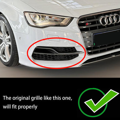 2013-2016 Audi S3 8V Honeycomb Lower Grille 8V3807681L 8V3807681K Front Bumper Fog Light Cover Black Grill