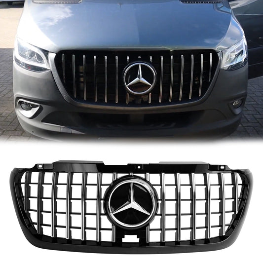 2018.2-2023 Mercedes Benz Sprinter W907 W910 1500 2500 3500 AMG Style Front Bumper Grill Black Grille