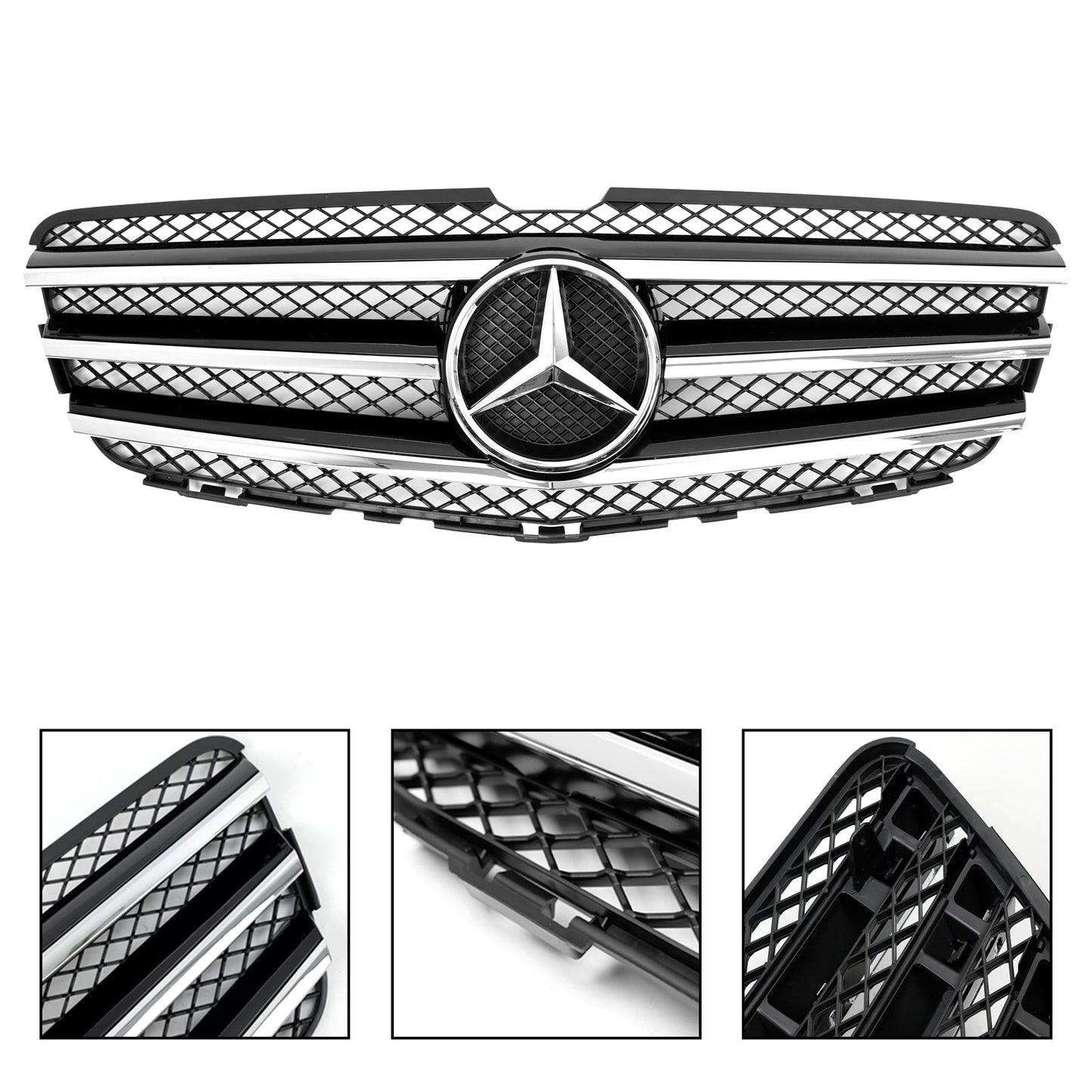 2010-2013 Mercedes-Benz R-Class W251 R300/350/500/320CDI Front Bumper Grille Chrome Black Replacement Grill