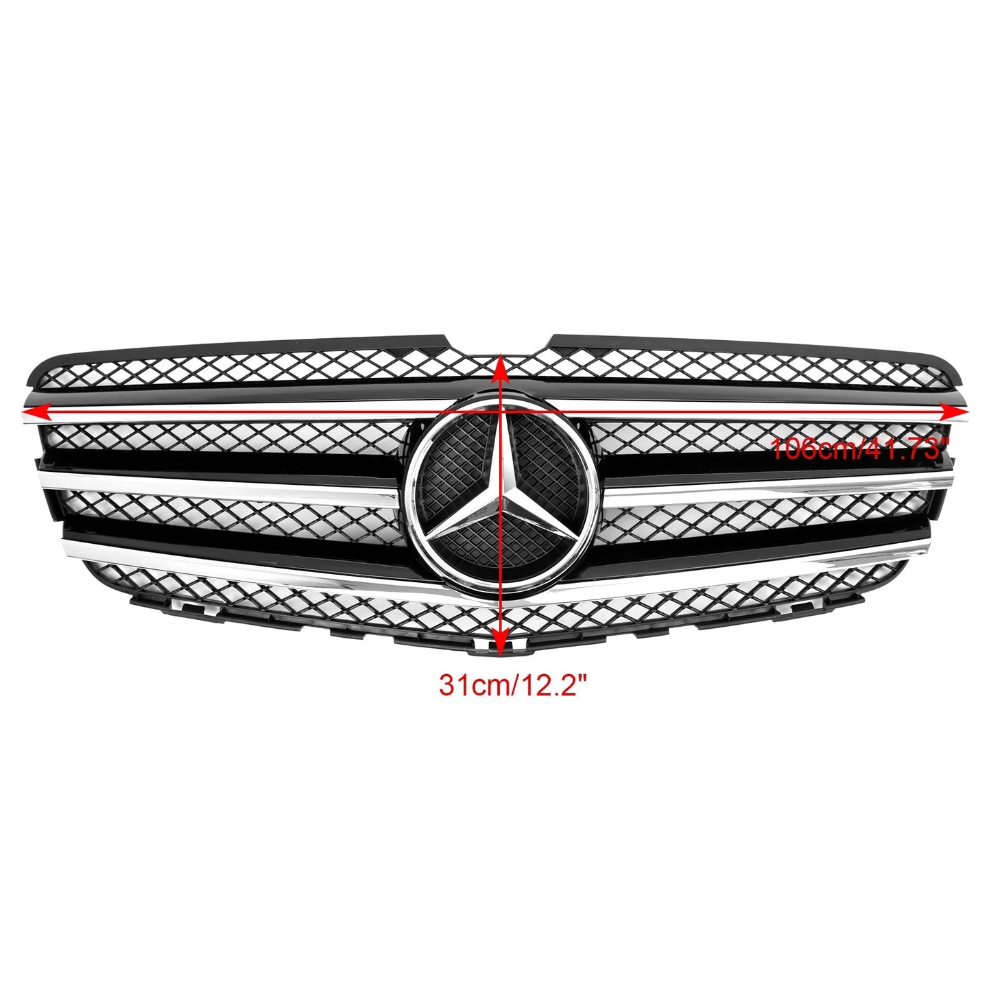 2010-2013 Mercedes-Benz R-Class W251 R300/350/500/320CDI Front Bumper Grille Chrome Black Replacement Grill