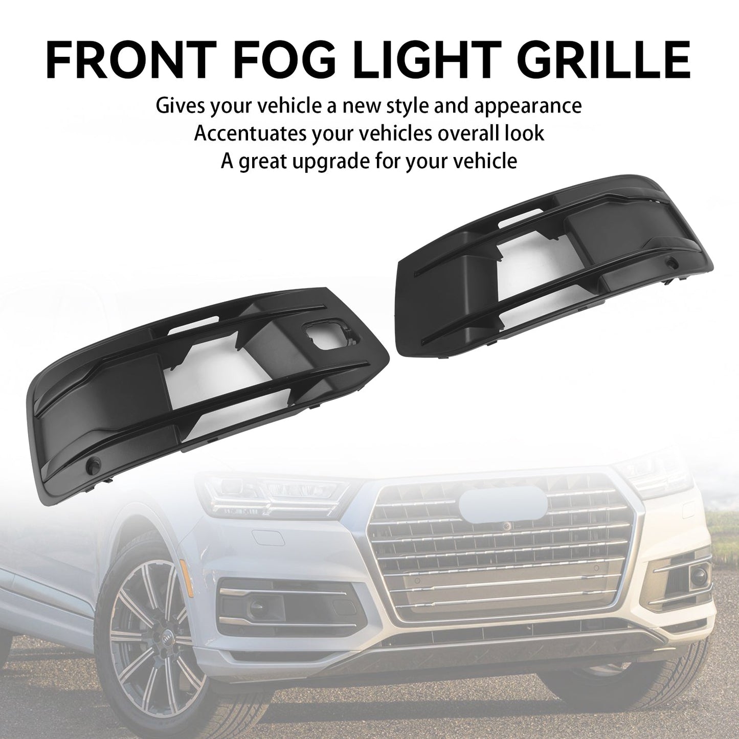 2016-2019 Audi Q7 Standard Version Front Bumper Cover Fog Light Bezel Insert Grill Grille