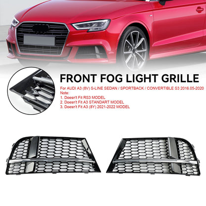 2016.05-2020 Audi A3 8V S-Line Sedan/Sportback/Convertible Front Fog Light Cover Bezel Grille