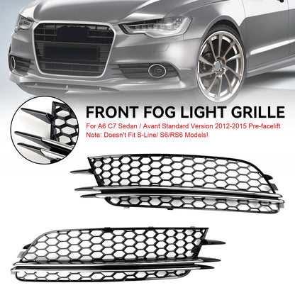Audi 2012-2015 A6 C7 2PCS Front Fog Light Cover Bezel Grille