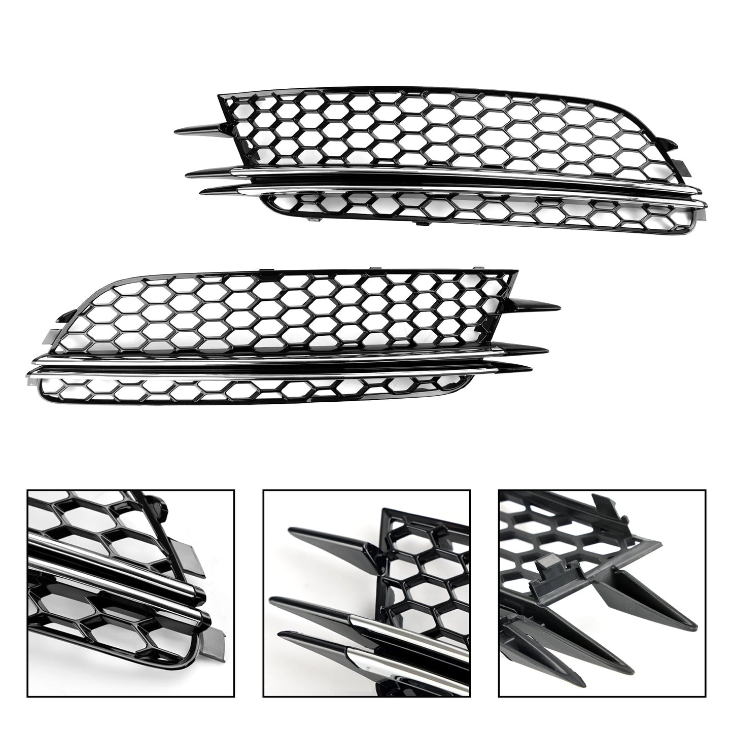 Audi 2012-2015 A6 C7 2PCS Front Fog Light Cover Bezel Grille
