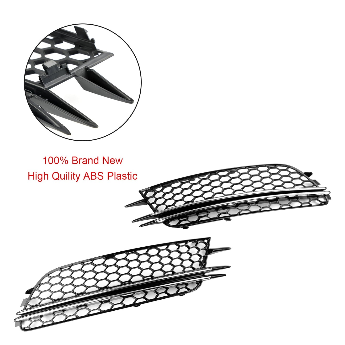 Audi 2012-2015 A6 C7 2PCS Front Fog Light Cover Bezel Grille