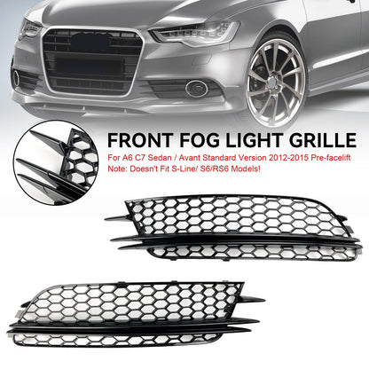 Audi 2012-2015 A6 C7 2PCS Front Fog Light Cover Bezel Grille
