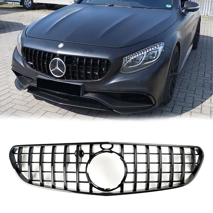 2015-2017 Mercedes Benz S-Class W217 S63 AMG Coupe Front Bumper Grill Replacement Black GTR Style Grille