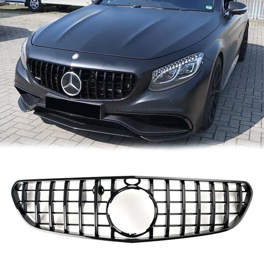 2015-2017 Mercedes Benz S-Class W217 S63 AMG Coupe Front Bumper Grill Replacement Black GTR Style Grille