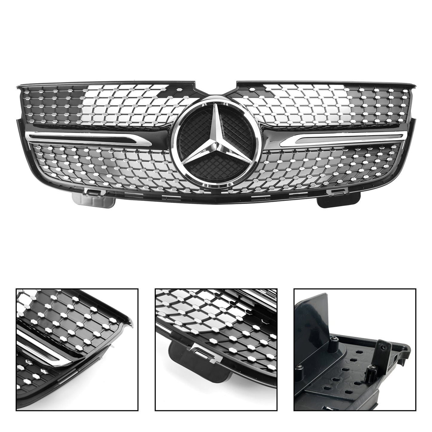 Benz 2007-2009 GL-Class X164 GL350 Chrome Diamonds Mercedes Grill Front Bumper Grille