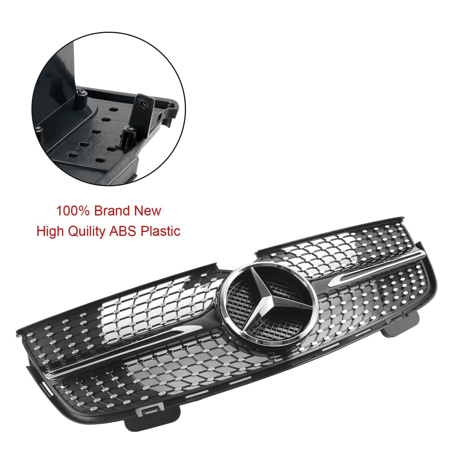 Benz 2007-2009 GL-Class X164 GL350 Chrome Diamonds Mercedes Grill Front Bumper Grille