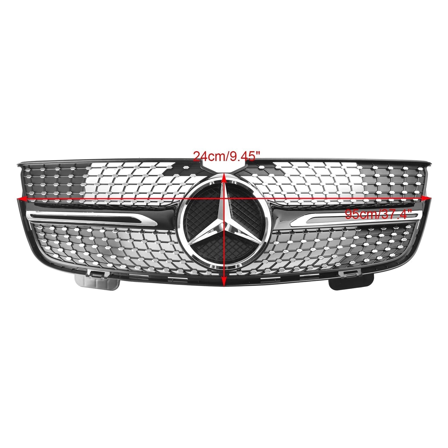Benz 2007-2009 GL-Class X164 GL350 Chrome Diamonds Mercedes Grill Front Bumper Grille