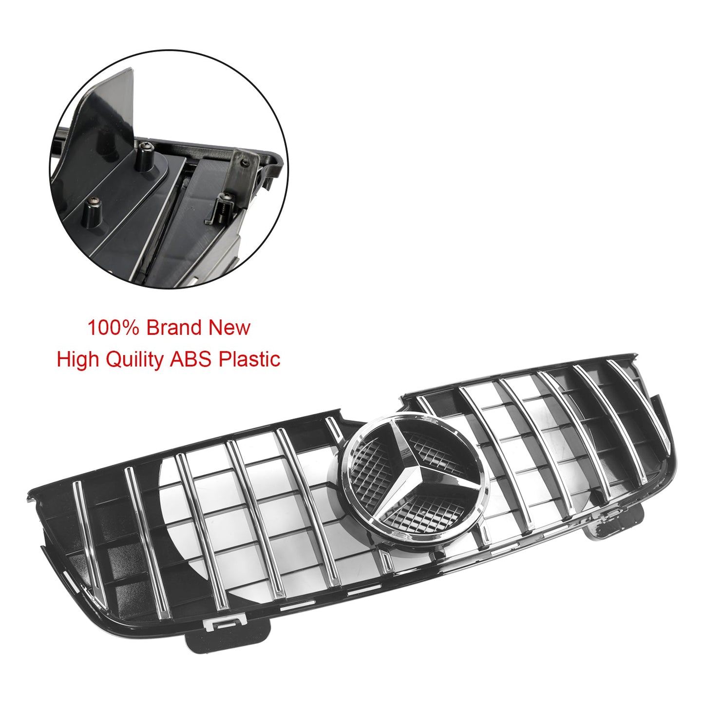 2007-2009 Mercedes-Benz GL-Class X164 GL320 GT Front Bumper Grill GTR Style Chrome Black Grill
