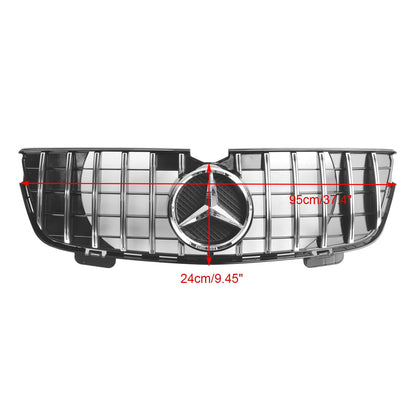 2007-2009 Mercedes-Benz GL-Class X164 GL320 GT Front Bumper Grill GTR Style Chrome Black Grill