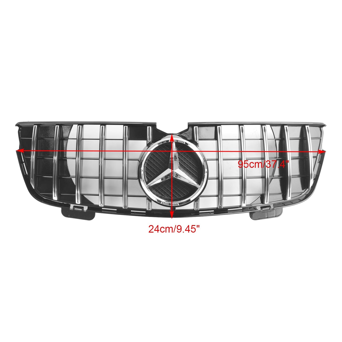 Mercedes-Benz 2007-2009 GL-Class X164 GL350 GTR Style Front Bumper Grill Chrome Black Grill