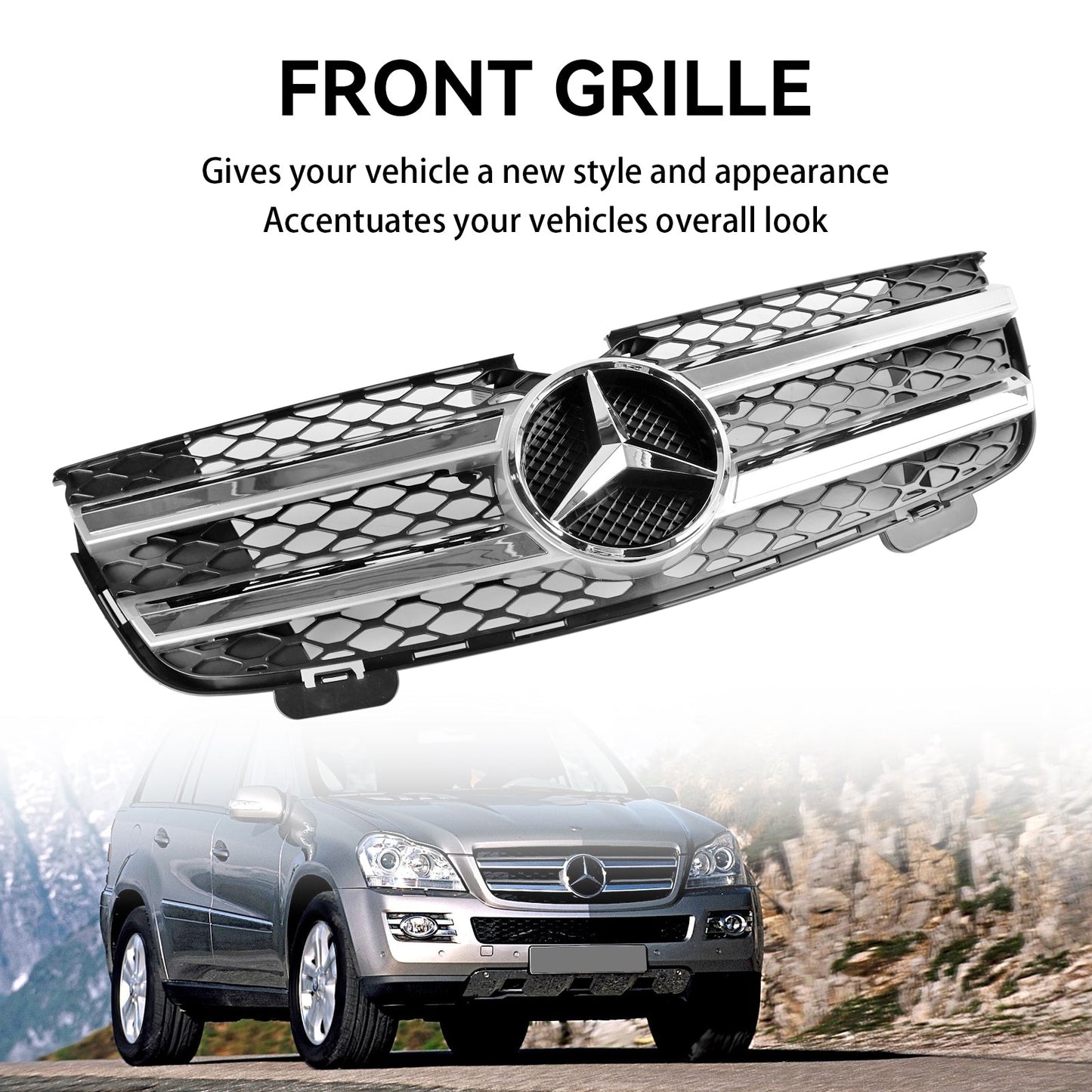 2007-2009 Mercedes-Benz GL-Class X164 Front Bumper Grille Chrome Grill