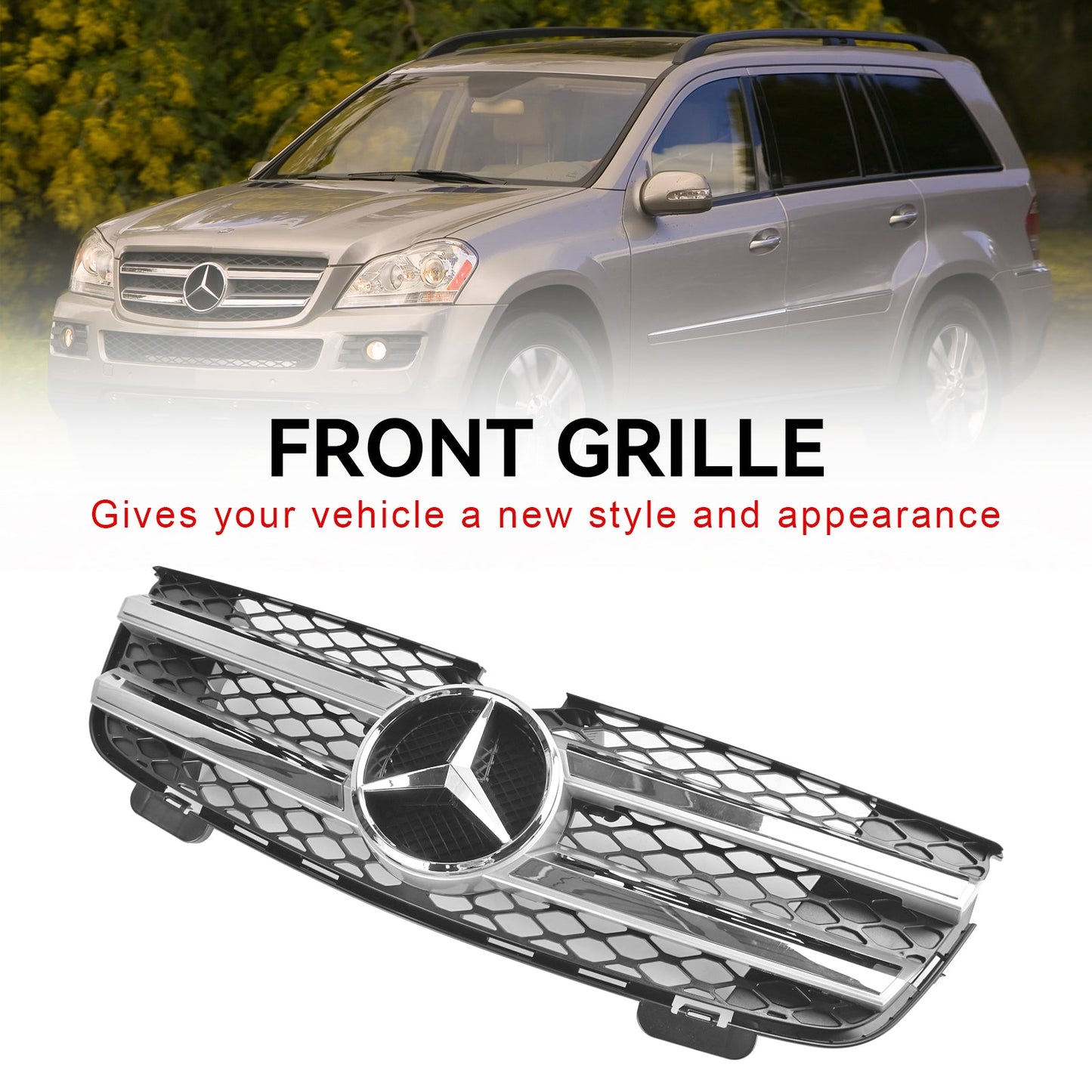 2007-2009 Mercedes-Benz GL-Class X164 Front Bumper Grille Chrome Grill