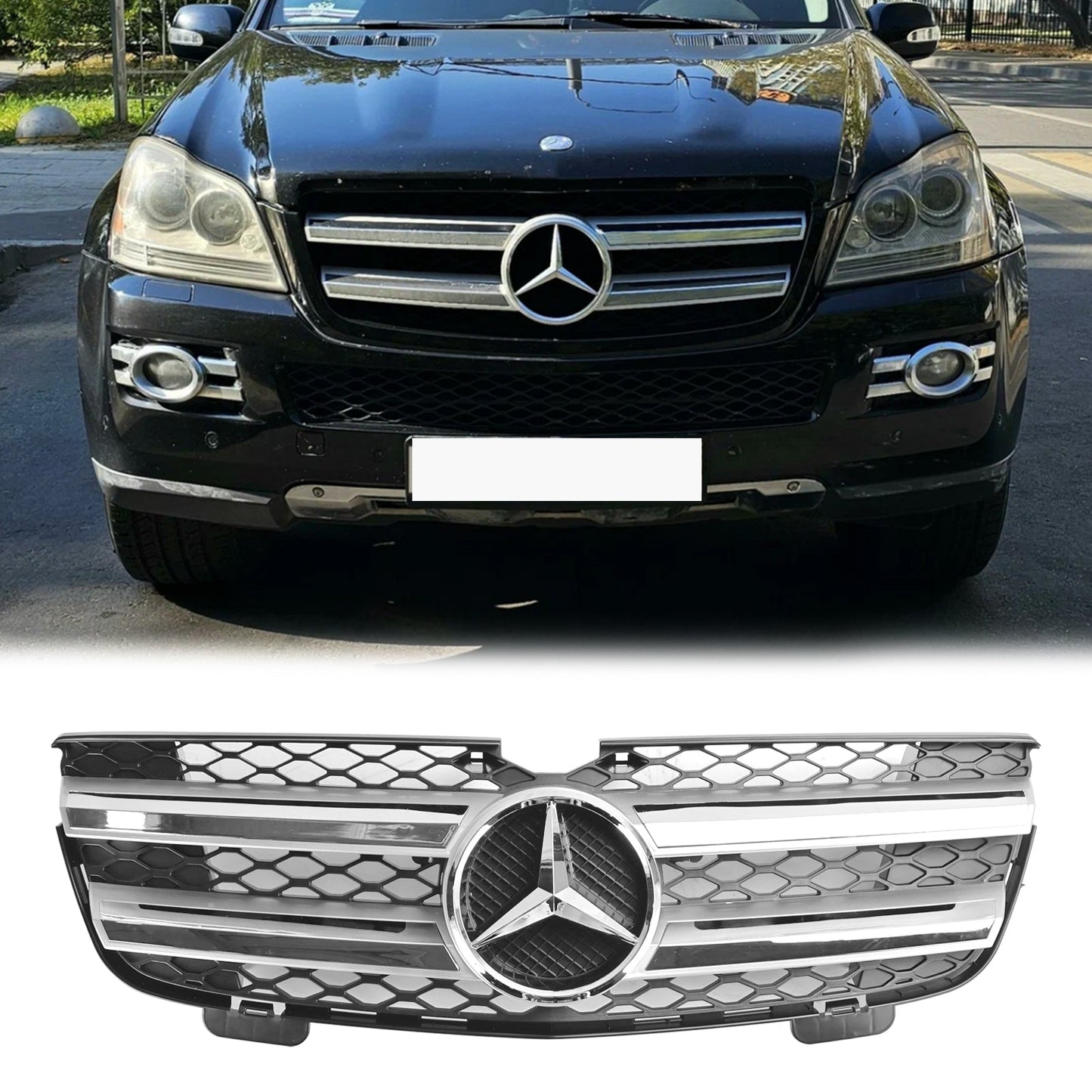 2007-2009 Mercedes-Benz GL-Class X164 Front Grille Air Intake Radiator Bumper Chrome Grill