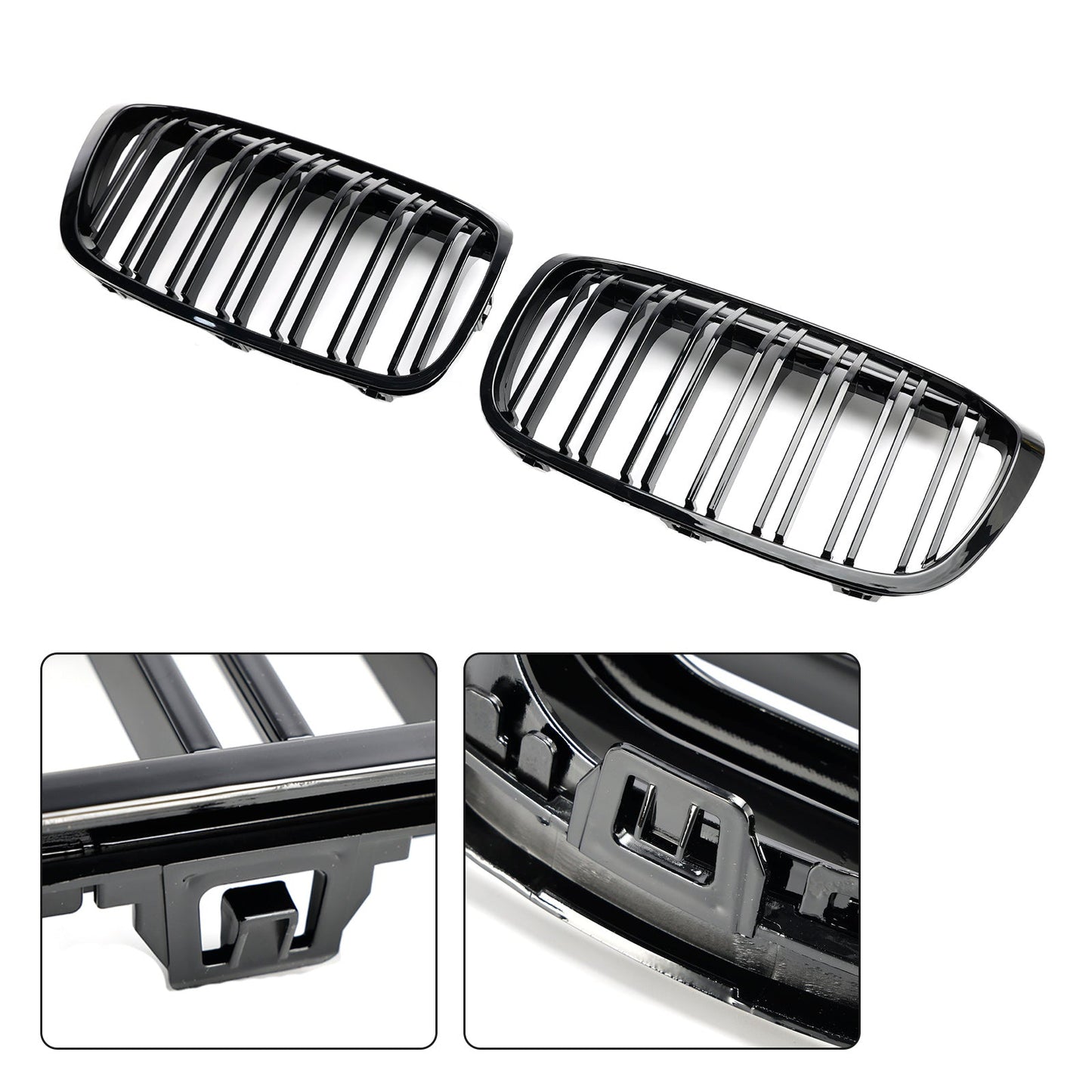 2018-2021 BMW 2 Series F45 F46 218i/220d/218d/M235i Front Kidney Grill Gloss Black Grille