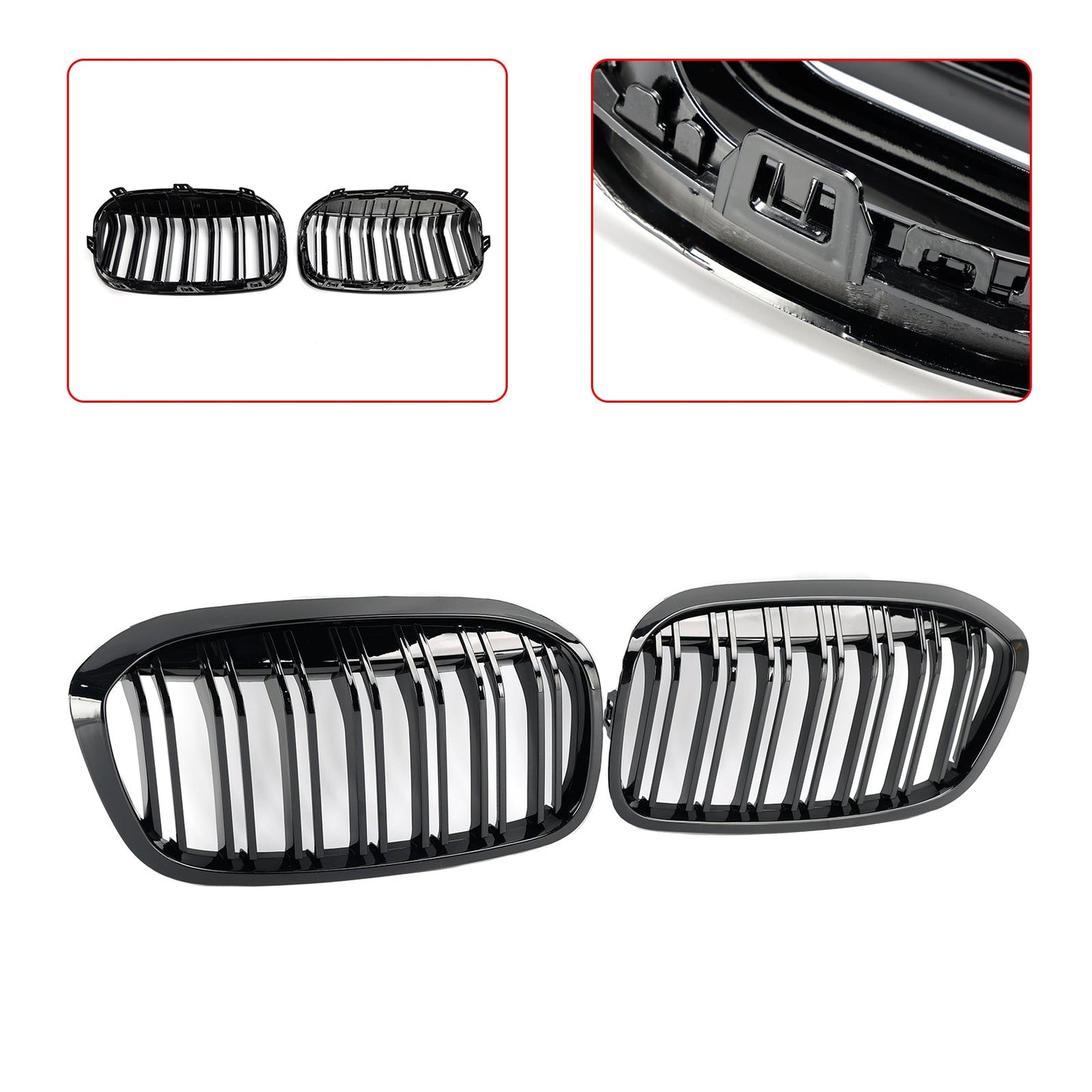 2018-2021 BMW 2 Series F45 F46 218i/220d/218d/M235i Front Kidney Grill Gloss Black Grille