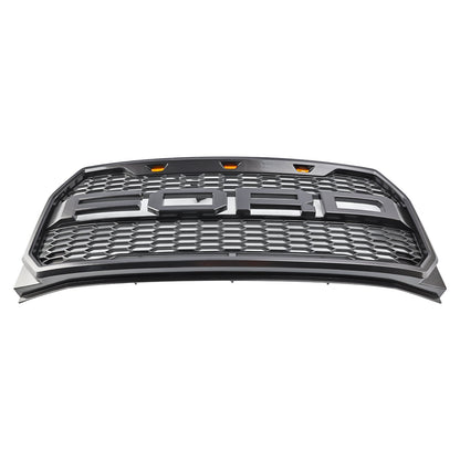 2015-2017 Raptor Grille Ford F150 Black / Gray Front Bumper Honeycomb Grill With LED