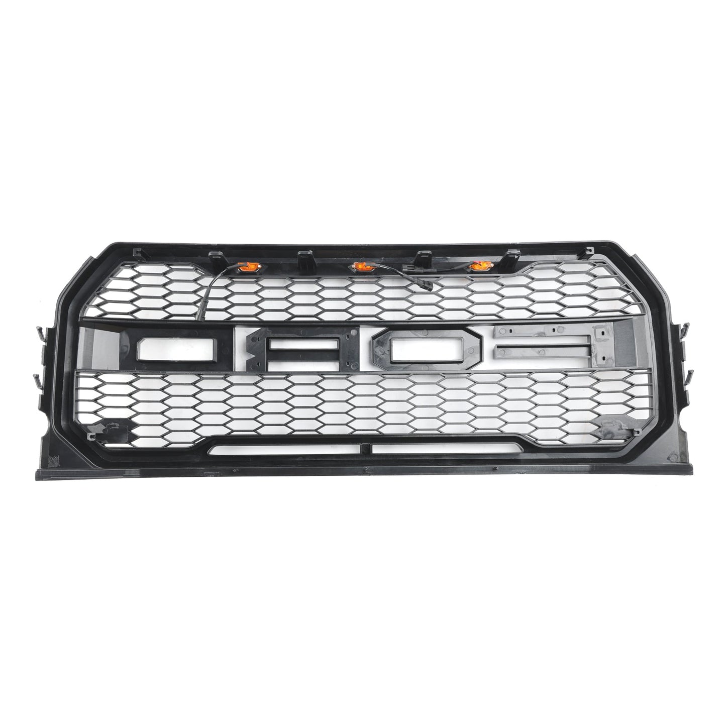 2015-2017 Ford F150 Raptor Style Front Bumper Grill W/ LED Replacement Gray Grille