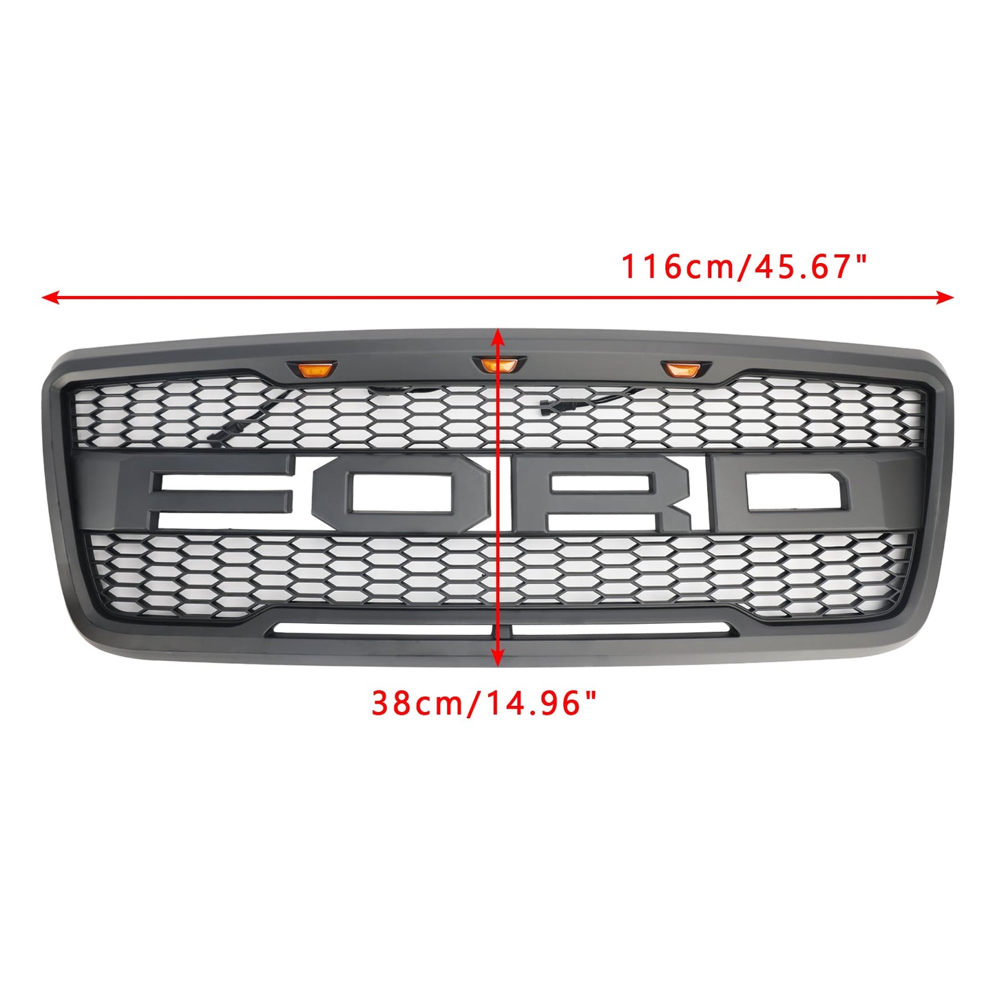 2004-2008 Ford F150 Raptor Style Grille Black/Grey Black Choose