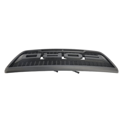 2004-2008 F150 Ford Raptor Style Black Front Mesh Black Hood Grill Grille Replacement With LED Generic