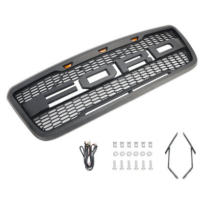 2004-2008 Ford F150 Raptor Style Grille Black/Grey Black Choose