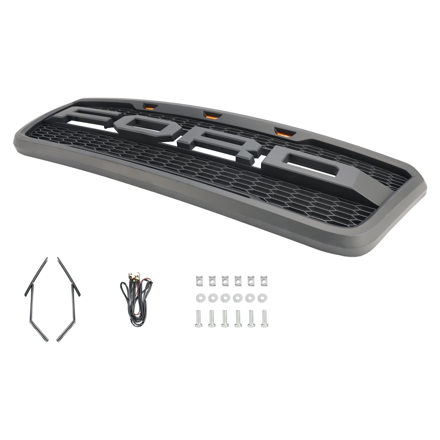 2004-2008 Ford F150 Raptor Style Grille Black/Grey Black Choose