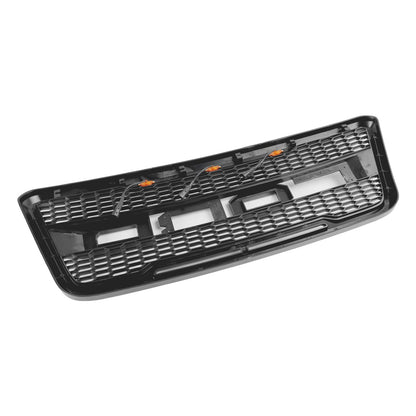 2004-2008 Ford F150 Raptor Style Gray Black Front Mesh Hood Grill With LED